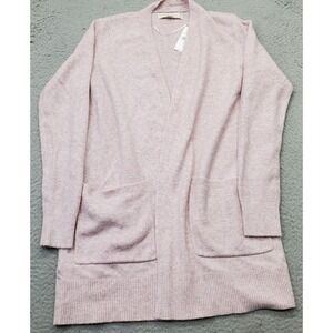 LOFT Cardigan Sweater Womens S Multi Knit Stretch Ribbed Cuff & Hem Open Front